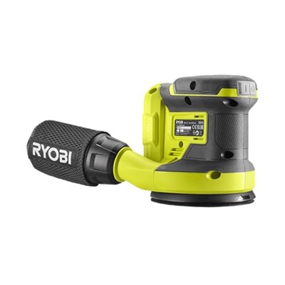 RYOBI 18 V ONE + Akülü Eksantrik Zımpara RROS18-0 (Zımpara diski boyutu 125 mm, 2,5 mm salınım devri, rölanti devri 20.000 devir/dakika, akü ve şarj cihazı hariç), yeşil ve antrasit