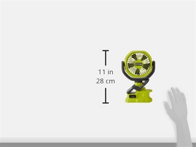 RYOBI RCF18-0 18 V akülü klipsli vantilatör (kompakt ve taşınabilir akülü vantilatör, kauçuk sabitleme kelepçesi, 2 kademeli ayar, tambur çapı (cm) 10, pil ve şarj cihazı dahil değildir), yeşil