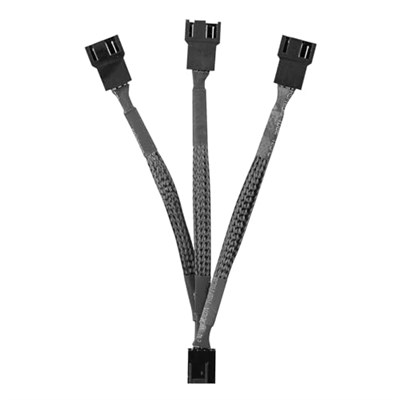 S-link SLX-F301 3to1 3*Male 4Pin+1*Female 4Pin 10cm Örgülü 360mm CPU Fan Birleştirme Kablosu