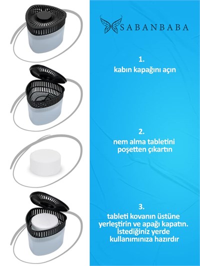 Saban Rutubet Giderici Nem Alma Cihazı Üçgen Kokulu Kokusuz (Lavanta)