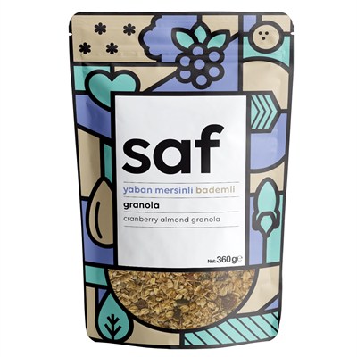Saf Yaban Mersinli & Bademli Granola 360gr