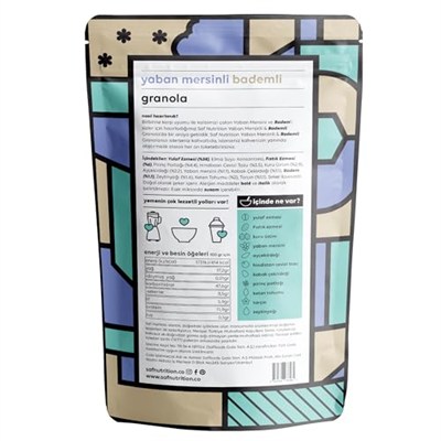 Saf Yaban Mersinli & Bademli Granola 360gr