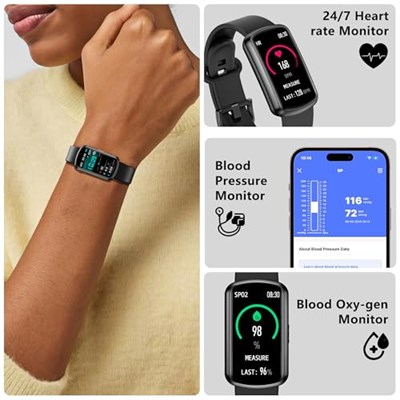 Sağlık Fitness Takipçisi, 7/24 Kalp Atış Hızı ve Kan Basıncı Monitörlü Akıllı Saat, Kan Oksijenli Aktivite İzleyici, 120 Spor Modu Su Geçirmez Uyku İzleyici, Kadın Erkek için