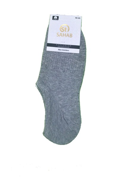 Sahab 6 Çift Gri Renk Dikişsiz Sneaker Görünmez Çorap Gri 40-45