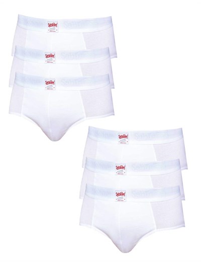 Şahinler Erkek Beyaz 6 Lı Paket Pamuk Külot Me063