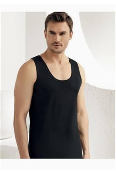 Şahinler Erkek Siyah%100 Pamuklu Penye Atlet, 2XL Beden, 5li Ekonomik Paket