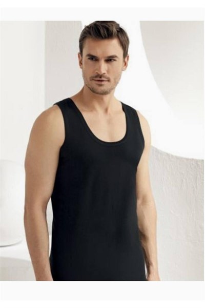 Şahinler Erkek Siyah%100 Pamuklu Penye Atlet, 2XL Beden, 5li Ekonomik Paket