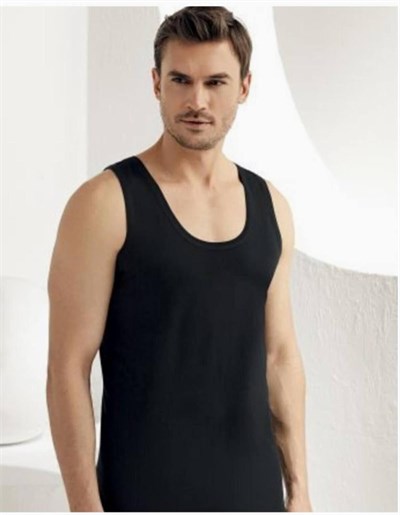 Şahinler Erkek Siyah%100 Pamuklu Penye Atlet, 2XL Beden, 5li Ekonomik Paket