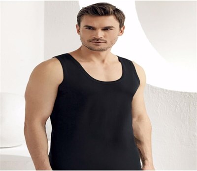 Şahinler Geniş Askılı Penye Erkek Atlet, Siyah, L Beden, 6lı Paket
