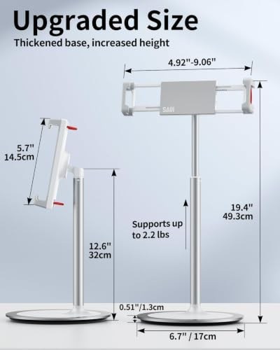 SAIJI Tablet Standı Tutucu, Ayarlanabilir Telefon Standı, 360 Derece Döner, Alüminyum Alaşımlı Cradle Masaüstü Tutucu 4.7