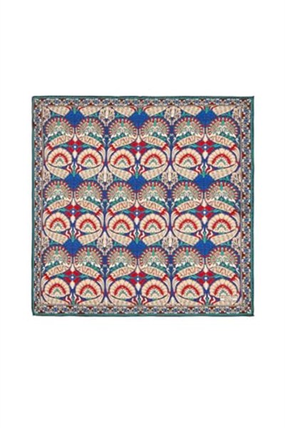Saks Kırmızı Tavuskuşu Desen Mendil