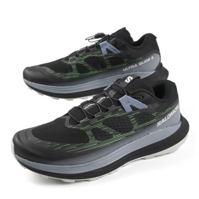 Salomon Ultra GLIDE 2 Erkek Patika Koşu Ayakkabısı L47386200 Siyah/Çakmaktaş/Yeşil.Gecko