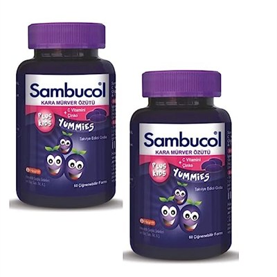 Sambucol Plus Kids Yummies Kara Mürver 60 Adet 2li