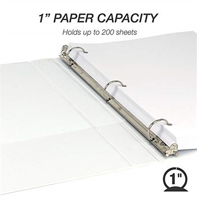 Samsill Dayanıklı 1 İnç Klasör, ABDde Üretilmiştir, Yuvarlak Halka Özelleştirilebilir Şeffaf Klasör, Beyaz, 8li Paket (S88437) - Seçenekler: 1-Inch, .5-Inch
