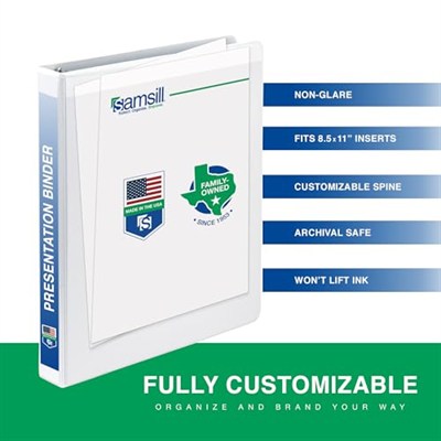 Samsill Economy View yuvarlak halkalı ciltleme beyaz, 12 adet 2,54 cm beyaz