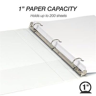 Samsill Economy View yuvarlak halkalı ciltleme beyaz, 12 adet 2,54 cm beyaz