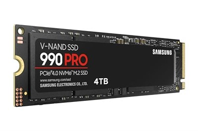 Samsung 990 PRO NVMe M.2 SSD, 4 TB, PCIe 4.0, 7.450 MB/s okuma, 6.900 MB/s yazma, dahili SSD, oyun ve video düzenleme için, MZ-V9P4T0BW