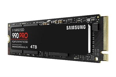 Samsung 990 PRO NVMe M.2 SSD, 4 TB, PCIe 4.0, 7.450 MB/s okuma, 6.900 MB/s yazma, dahili SSD, oyun ve video düzenleme için, MZ-V9P4T0BW