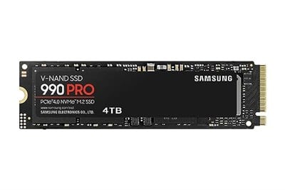 Samsung 990 PRO NVMe M.2 SSD, 4 TB, PCIe 4.0, 7.450 MB/s okuma, 6.900 MB/s yazma, dahili SSD, oyun ve video düzenleme için, MZ-V9P4T0BW