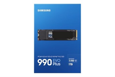 Samsung Dahili SSD 990 Evo Plus NVMe M.2 PCIe 4.0 x 4/5.0x2, 1 TB, 7150MB/sye kadar Okuma Hızı, Akıllı Turbo Write 2.0, Oyun ve Çalışma için Mükemmel, MZ-V9S1T0BW
