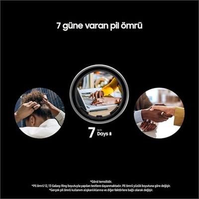 Samsung Galaxy Ring, AI Akıllı Yüzük, Fitness Takibi, Uyku Takipçisi, 7 Günlük Pil Ömrü, Yüzük Ölçüsü 6, Gümüş Titanyum (Samsung Türkiye Garantili) - Seçenekler: Ring Ölçü Kiti