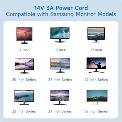 Samsung Monitör için 14V Güç Kaynağı, 14V 3A 2.5A 2.14A 1.78A 42W AC DC Adaptör Samsung 15
