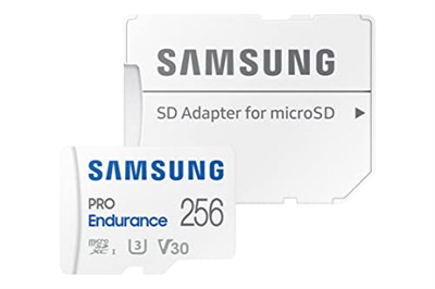 SAMSUNG PRO Endurance 256 GB MicroSDXC Hafıza Kartı, Çizgi Kamerası, Gövde Kamerası ve güvenlik kamerası, Sınıf 10, U3, V30 (MB-MJ256KA/AM) için Adaptörlü