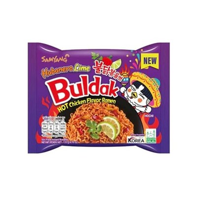 Samyang Buldak Habanero Lime Acılı Noodle 135 g – Ekşi Lime & Habanero Biberli Kore Usulü Hazır Erişte