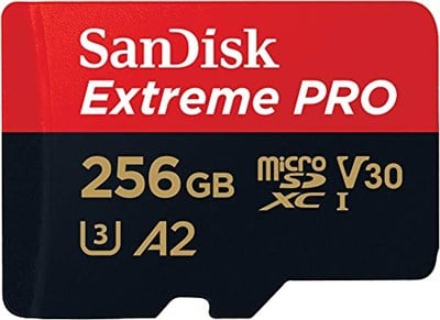 SanDisk 256 GB Extreme PRO microSDXC kartı + SD adaptörü + RescuePRO Deluxe, 200 MB/snye kadar, A2 App Performance, UHS-I, Class 10, U3, V30