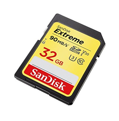 SanDisk Extreme 32 GB SDHC Speicherkarte bis zu 90 MB/Sek, Class 10, U3, V30, FFP