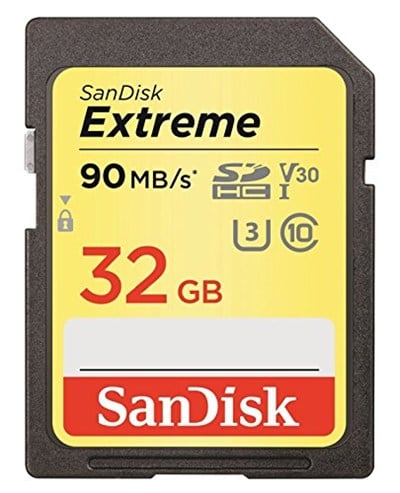 SanDisk Extreme 32 GB SDHC Speicherkarte bis zu 90 MB/Sek, Class 10, U3, V30, FFP