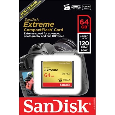 Sandisk Extreme CompactFlash Memory Card – 64 GB (Sdcfxs-064G-A46)