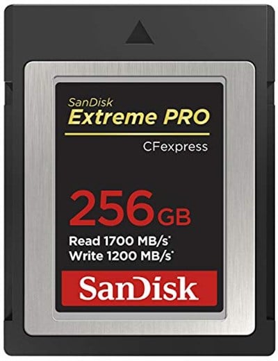 SanDisk Extreme Pro CFexpress hafıza kartı Tip B 256 GB (1.700 MB/s okuma, 1.200 MB/s yazma, RescuePRO Deluxe, sorunsuz RAW videolar, 4K, XQD uyumluluğu)