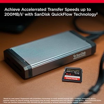 SanDisk Extreme PRO SDXC UHS-I hafıza kartı 64 GB (V30, aktarım hızı 200 MB/sn, U3, 4K UHD videolar, SanDisk QuickFlow teknolojisi, ısıya dayanıklı)