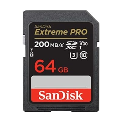 SanDisk Extreme PRO SDXC UHS-I hafıza kartı 64 GB (V30, aktarım hızı 200 MB/sn, U3, 4K UHD videolar, SanDisk QuickFlow teknolojisi, ısıya dayanıklı)