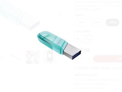 SanDisk iXpand Flash Drive Flip 64GB, Mint Color