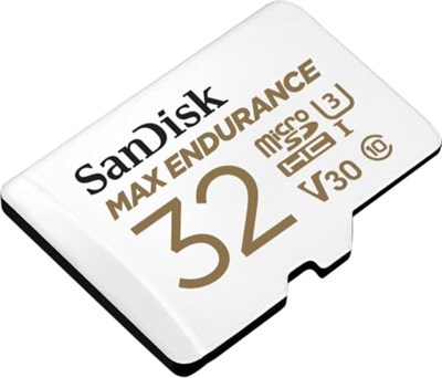 SanDisk Max Endurance MicroSDHC 32GB SD Adapter For Home Security Cameras & Dashcams, Up To 15,000 Hours, Full HD / 4K Videos, Extreme Endurance, Up To 100/40 MB/s Read/Write Speeds, C10, U3, V30