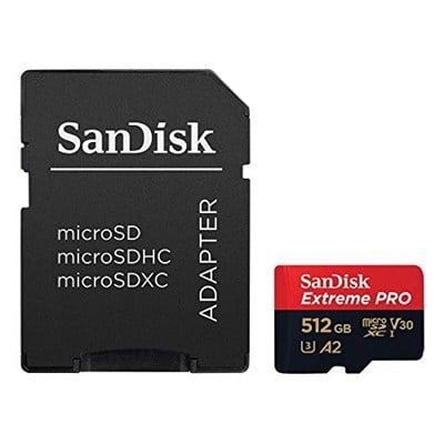 SanDisk SDSQXCZ-512G-GN6MA Extreme 512GB Micro SD Kart, Siyah/Kırmızı