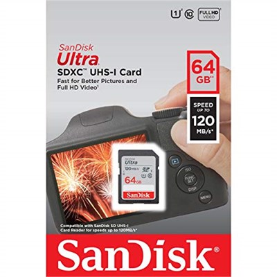 SanDisk Ultra 64GB SDXC Memory Card 120MB/s