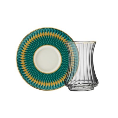 Sandro Moreno 1453 Farfar Gold 12 Parça Altı Kişilik Çay Seti 110 ml