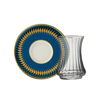 Sandro Moreno 1453 Farfar Gold 12 Parça Altı Kişilik Çay Seti 110 ml