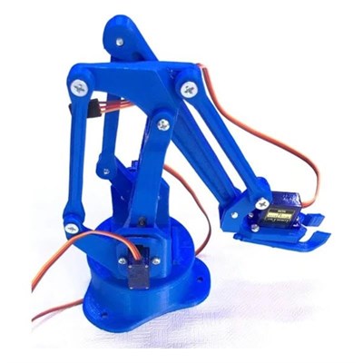 SANEC Arduino Robot Kol Kiti 3D Baskı Birleşmiş Halde Robot Kol - Mavi