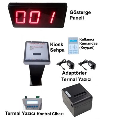 SANEC Kablolu Kiosk ve Printerlı LCD Keypadli Sıramatik (Numaratör)