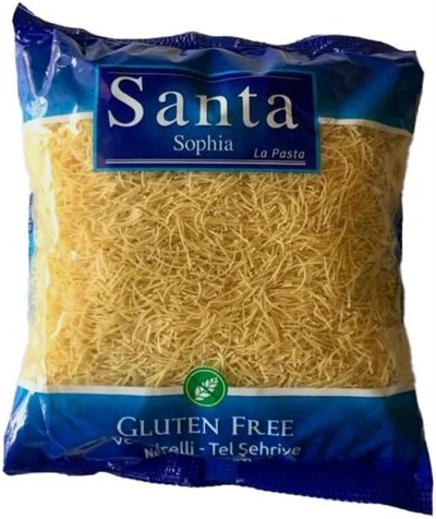 Santa Sophia Glutensiz Vermicelli Tel Şehriye 400 g –%100 Doğal, Kolay Pişen, Glutensiz Makarna Alternatifi