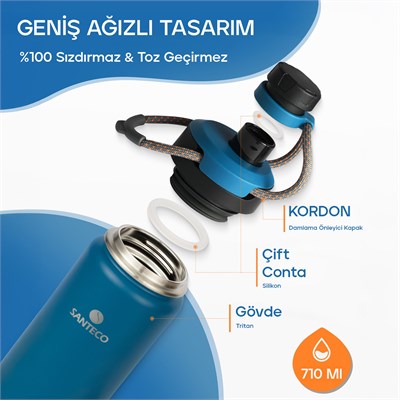 Santeco Ktwo Sporcu Termosu 710 Ml-Lacivert