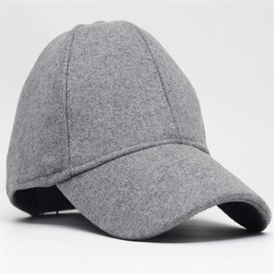 Şapkadan Unisex Gri Kaşe Kumaş Kışlık Kep Şapka