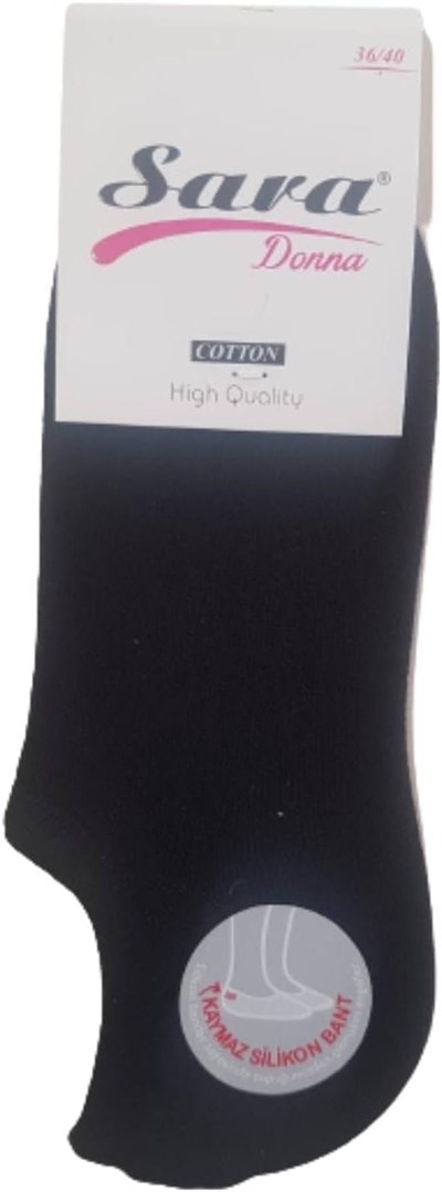 SARA DONNA Sara Donna 3 Çift Karışık Renk Dikişsiz Bambu Sneaker Görünmez Çorap Çok Renkli 36-40