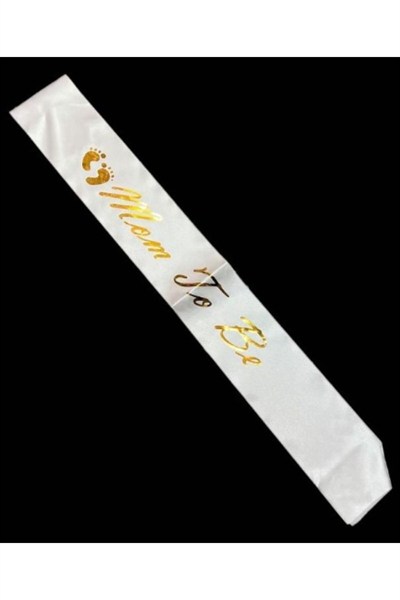 Saten Üzerine Mom To Be Yazılı Kuşak