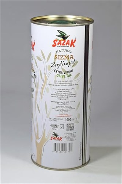 Sazak Naturel Sızma Zeytinyağı 1 Lt Teneke