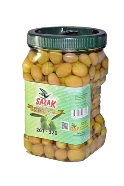 sazak zeytin-zeytinyağı-turşu Yesil Kirma Zeytin 900 Gr Dogal Fermente Yesil Zeytin